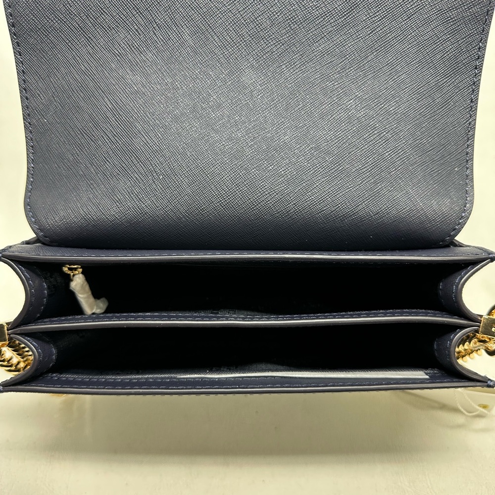 Tory Burch Leather Emerson Shoulder Bag, OS - Navy - Picture 9 of 13